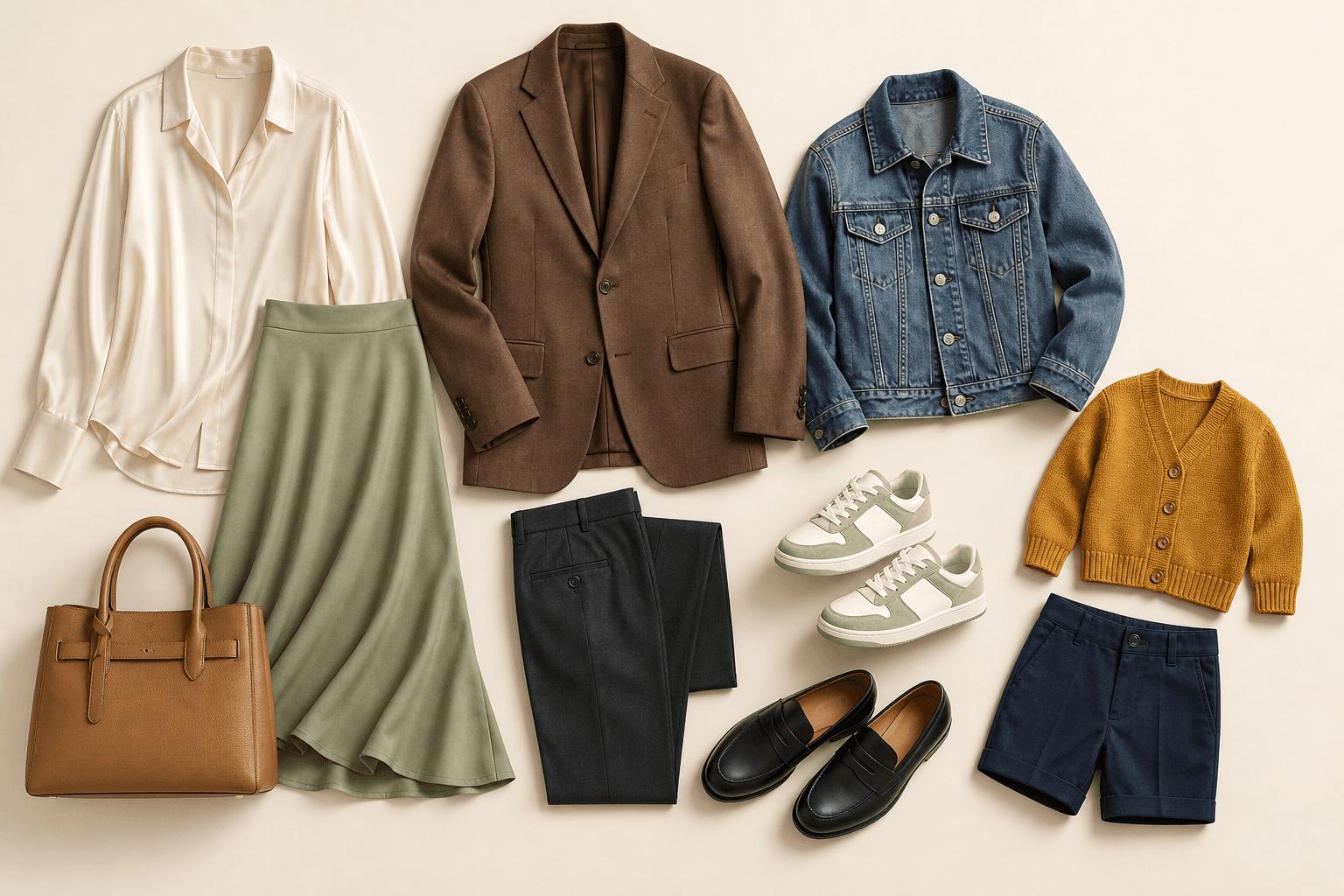 A diverse digital closet composition